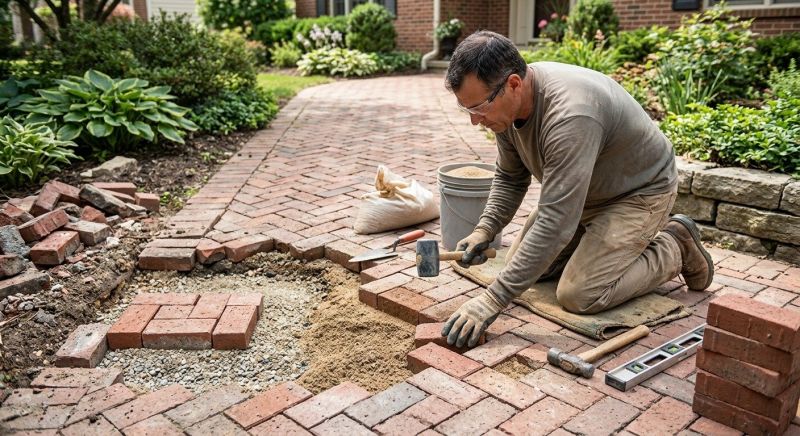 Brick Pathway Repair in Sequim, WA