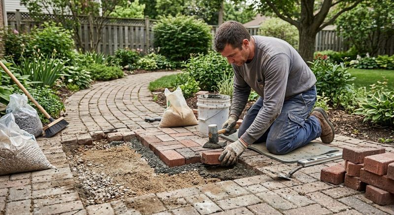 Brick Pathway Repair in Sequim, WA