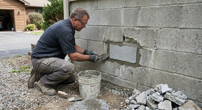 Cinder Block Wall Repair in Freeland, WA