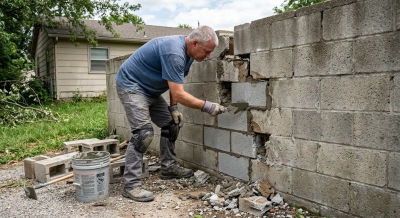 Cinder Block Wall Repair in Port Ludlow, WA