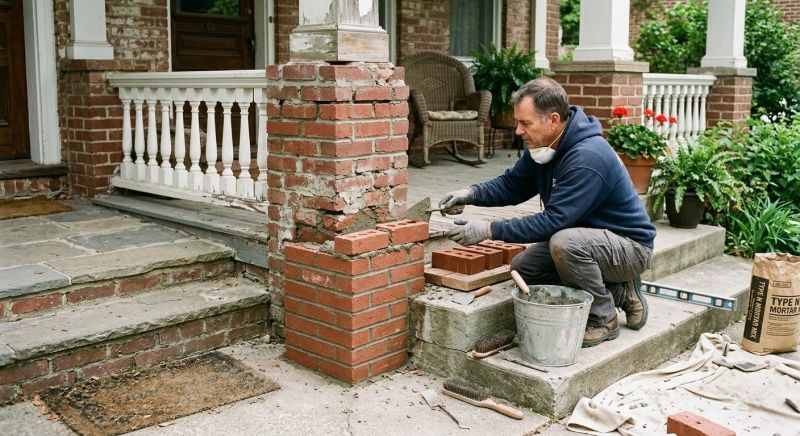 Porch Brick Repair in Sequim, WA